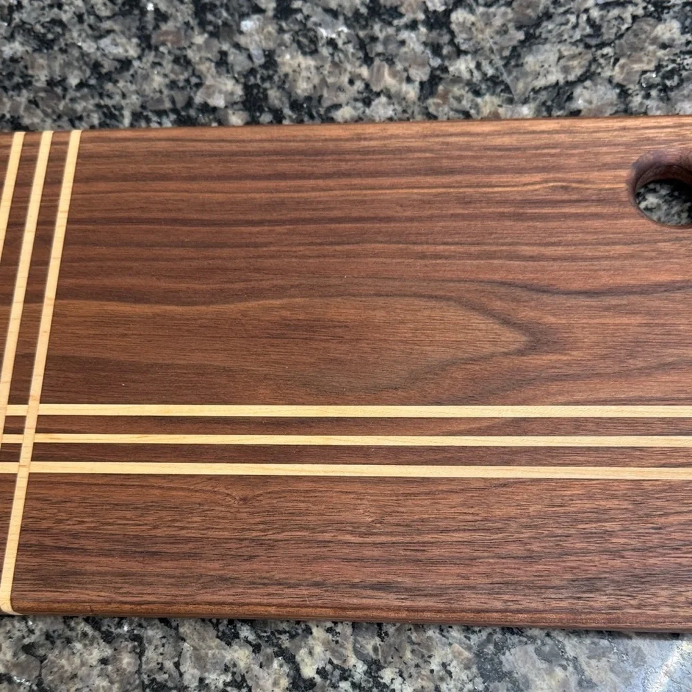 Wooden Cutting Board with thin Striped Design NEW